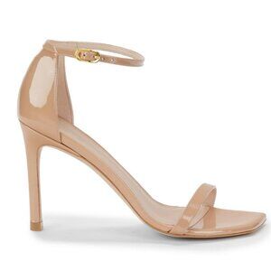 Stuart Weitzman Amelina Patent Leather Stiletto Sandals, Nude (Size: 11)